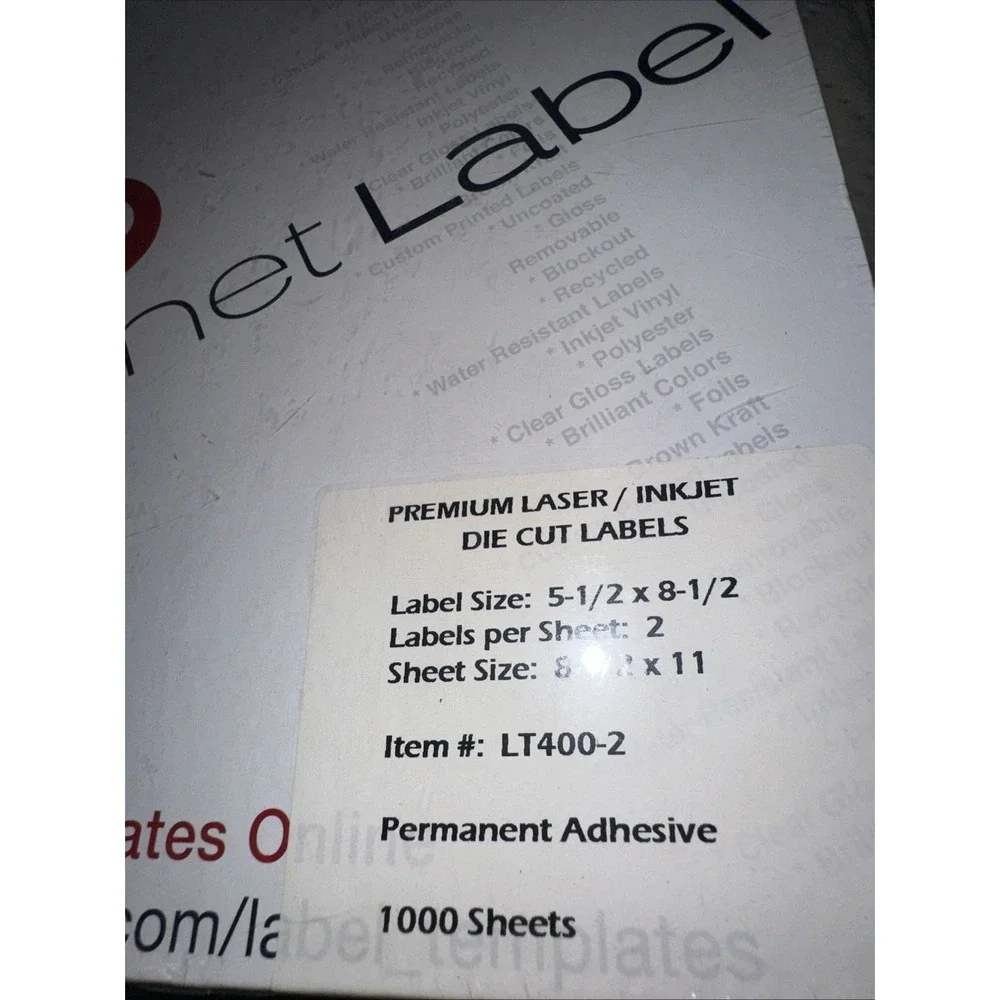 1000 Perforated Rounded Corner Shipping Labels 2 PerSheet 8.5 x 11 Self Adhesive